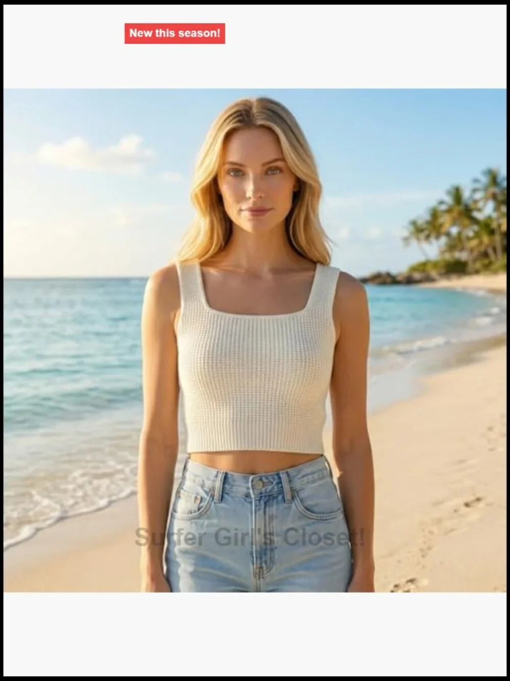 Women's Knit Sleeveless Sweater Vest Crop Tank Cami Summer Casual